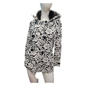 Lost Black and White Floral Winter Jacket Size Small
